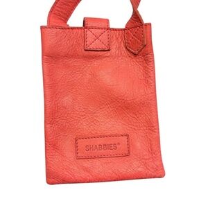 Shabbies Amsterdam coral red orange pink leather crossbody bag